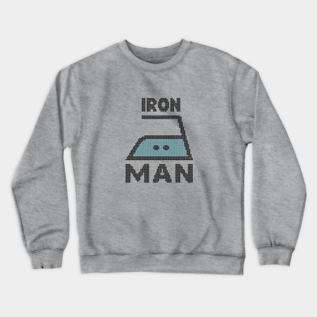 IRON MAN - Funny faux embroidery print Crewneck Sweatshirt by Colette